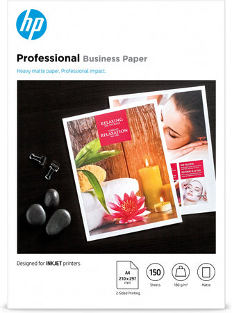 Hp carta opaca professional business, 180 g/m2, a4 (210 x 297 mm), 150 fogli - 7MV79A