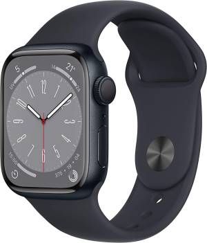 Apple watch series 8 41mm impermeabile 5atm gps 32gb wifi / bluetooth con cassa in alluminio e cinturino sport mezzanotte - mnp53ty/a