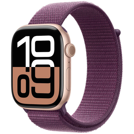 Aw s10 gps 46mm rose gold aluminium case with plum sport loop - MWWV3QL/A
