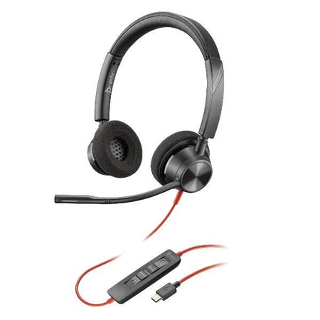 Poly cuffie stereo blackwire 3320 con connettore usb-c + adattatore usb-c/a - 8X219AA