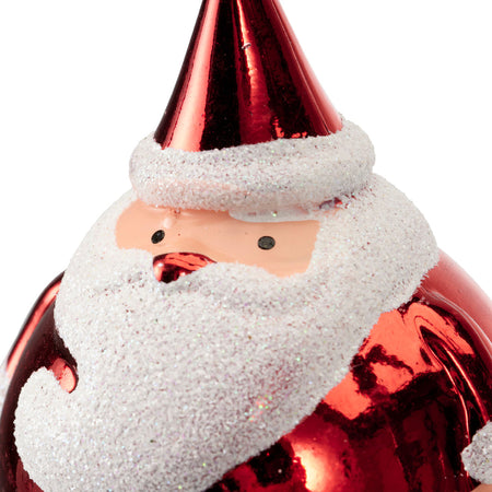 Palline per albero di Natale Babbo in plastica color Rosso Chiaro da 8,5 cm