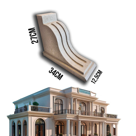 18,99pz *** STOCK *** Fregio capitello cimasa per esterno in xps resinati 34x27X12,5cm A28 - Eternal Parquet