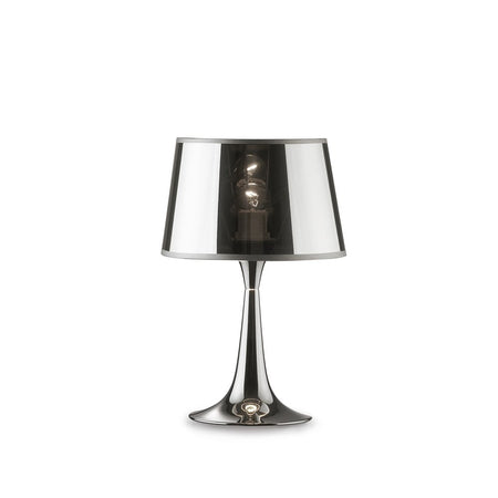 Lampada Da Scrivania-Ufficio Moderna London Metallo Cromo 1 Luce E27 Small