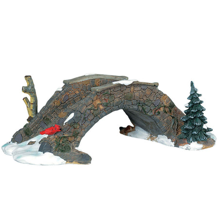 Ponte vecchio di pietra decorazione per villaggio di Natale e presepe in poliresina