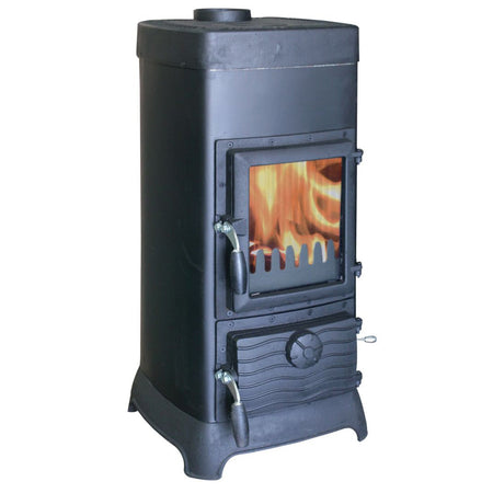 Stufa a legna "Kalorosa" 7 kW in ghisa brucia tutto h 88 cm