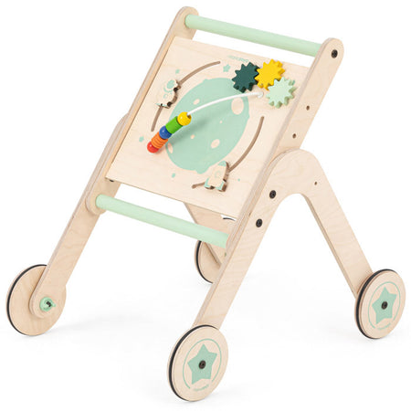 Lavagna multiattività ruote Trio WalkMe Mamatoyz - Legno e menta
