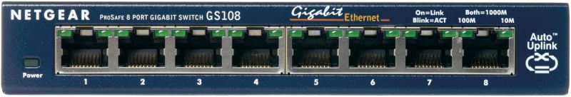 Netgear gs108ge switch di rete non gestito gigabit ethernet (10/100/1000) blu