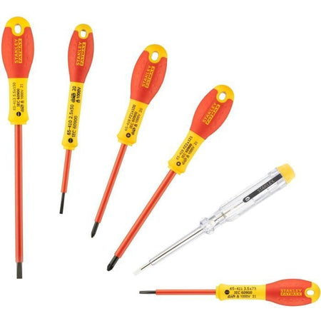 Set di 6 cacciaviti isolati 1000V - STANLEY FATMAX - 0-65-443 - Elettricista + Pozidriv + Tester