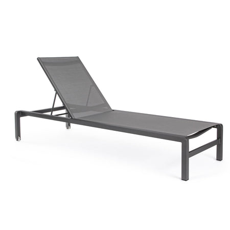 Lettino prendisole in alluminio verniciato "Konnor "con ruote, ideale per piscina e giardino