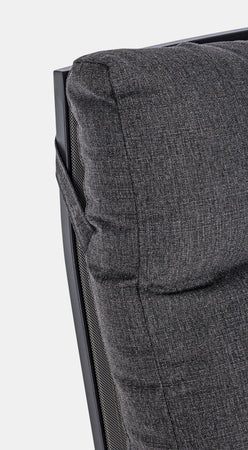 Poltrona con cuscino "Kledi" in alluminio e texilene reclinabile da giardino e veranda