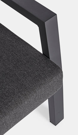 Poltrona con cuscino "Kledi" in alluminio e texilene reclinabile da giardino e veranda