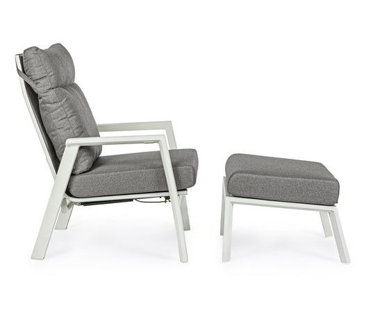 Poltrona con cuscino "Kledi" in alluminio e texilene reclinabile da giardino e veranda