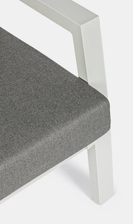 Poltrona con cuscino "Kledi" in alluminio e texilene reclinabile da giardino e veranda