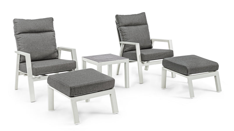 Poltrona con cuscino "Kledi" in alluminio e texilene reclinabile da giardino e veranda