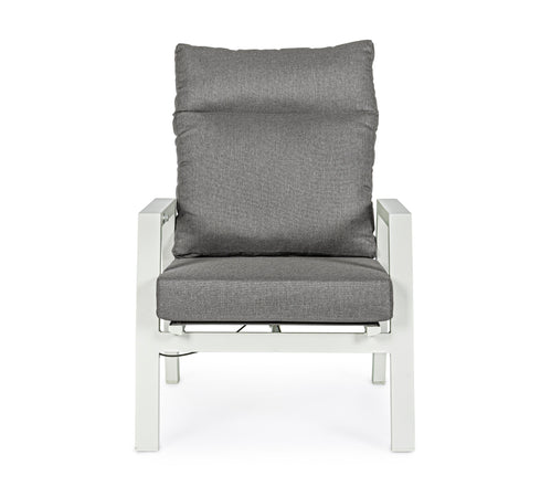 Poltrona con cuscino "Kledi" in alluminio e texilene reclinabile da giardino e veranda