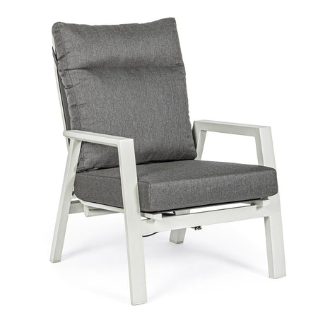 Poltrona con cuscino "Kledi" in alluminio e texilene reclinabile da giardino e veranda