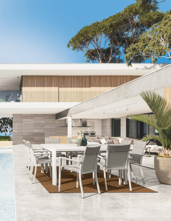 Tavolo in alluminio quadrato allungabile "Kiplin" 149 X 97/149 cm