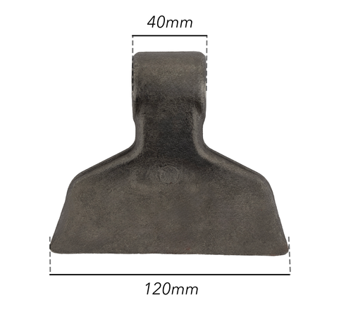 Mazza trincia larghezza 120mm lunghezza 90mm con attacco 40mm e foro 16,5mm