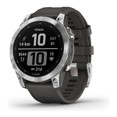 Garmin fenix 7 - orologio gps connesso per lo sport - argento con cinturino grigio - 010 02540 01