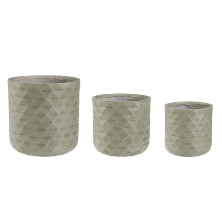 Set 3 vasi tondi "Pyramid To" da esterno per piante e fiori in fibra di vetro