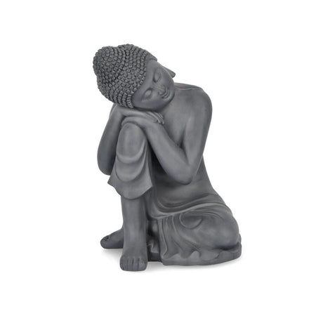 Statuetta di Buddha pensante "Pattaya" in Fibra di Vetro e Argilla, decorazione per uso esterno