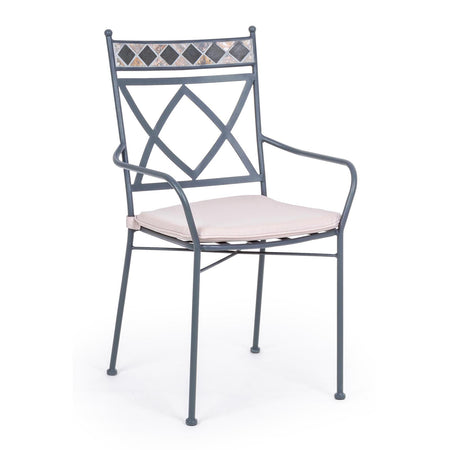 Poltrone "Berkley" in acciaio verniciato a polvere per giardino e veranda