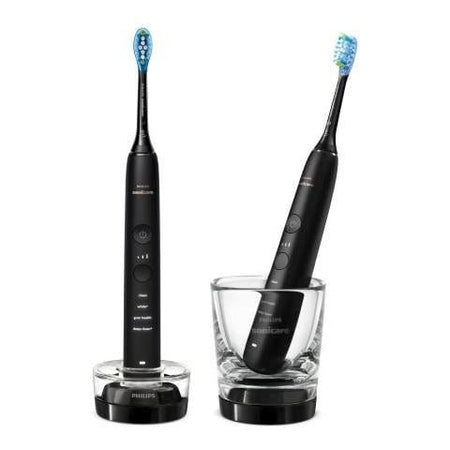 Philips diamondclean 9000 sonicare spazzolini elettrici sonici con app, confezione da 2 spazzolini neri hx9914/54