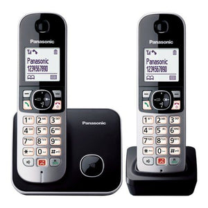 Cordless Panasonic KX TG6852JTB Twin Dect Silver e Black