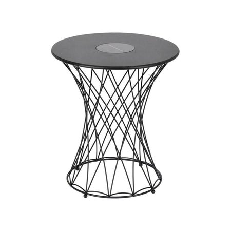 Tavolino solare "Jeevan" tondo in acciaio colore nero Ø 40 X 45 cm