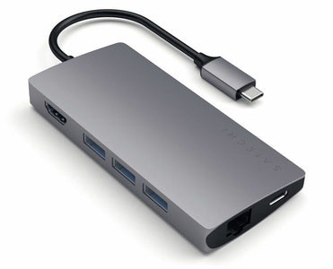 Hub dock type c multiport 4k spg v2 gigabit-sd-microsd-3usb-usbc satech - ST-TCMA2M
