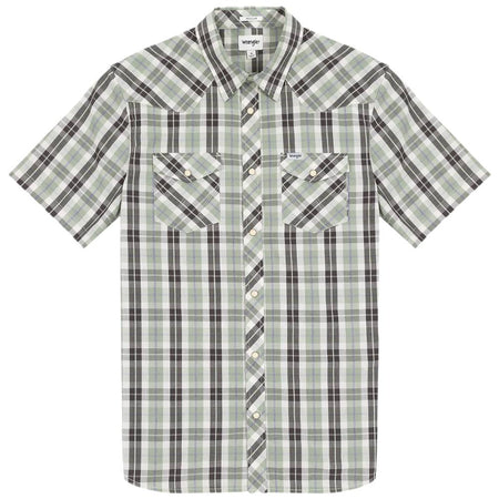 Wrangler camicia manica corta verde W5H8T4100 Camicie Wrangler