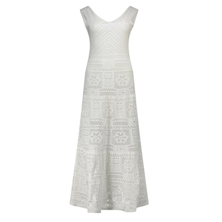 Dexterior vestiti casual donna d.exterior - patchwork abito lungo s/m - bianco da donna