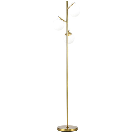 Lampada da Terra Moderna Oro e Metallo con 3 Punti Luce E27, Design Sferico in Vetro, Altezza 169cm - DecHome