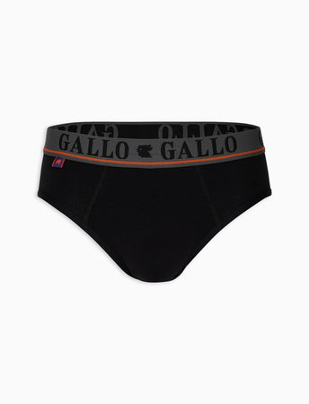 Gallo Slip basico intimo cotone nero tinta unita