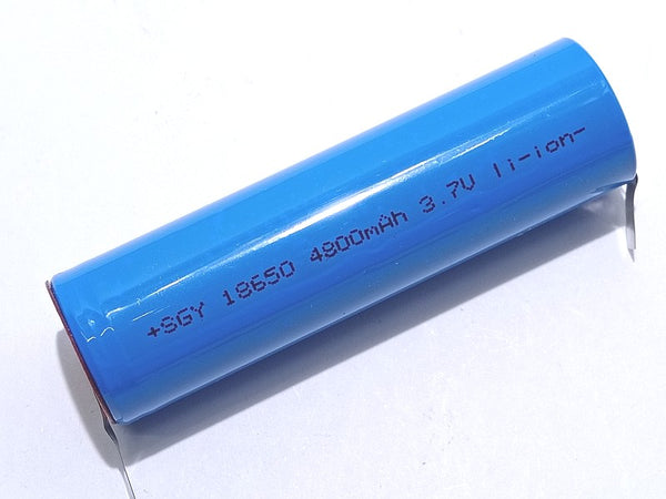 4 Batterie 18650 3.7V 4800mAh Litio Ricaricabile Linguette Paglietta saldare