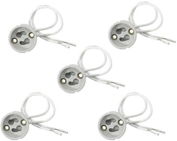 10 Adattatore Attacco Gu10 Per Faretto . 220v Incasso In Ceramica Porta Lampadina Each