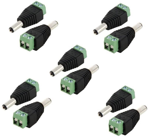 10 Connettore Alimentazione Maschio Ad Innesto Rapido Spinotto Con Morsetto Rm01 Each