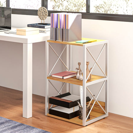 libreria mobile scaffale libri libreria da parete muro grande soggiorno salotto ingresso camera ufficio studio in legno mobiletto cucina bagno multiuso bianco 811833-563V02SDR