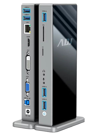 DOCKING STATION 15IN1 USB3.0 YORK HDMI+DVI+VGA+LAN+5*USB+SD/TF+3.5MM
