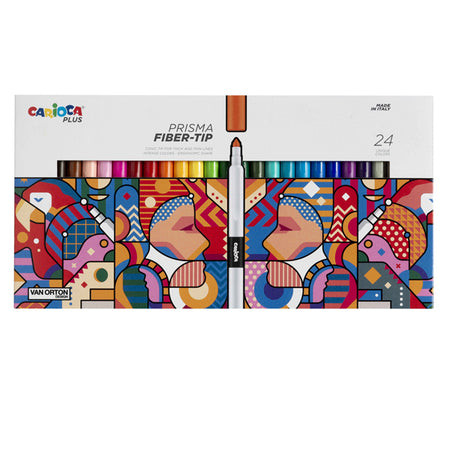 Astuccio 24 Pennarelli Prisma Colori Assortiti Carioca Plus