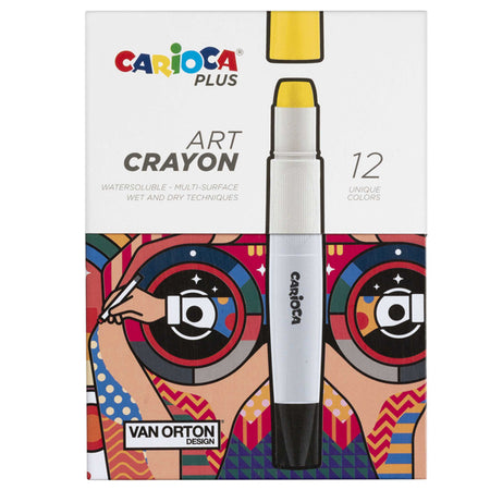 Astuccio 12 Pastelli A Cera Colori Assortiti Carioca Plus