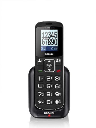 brondi amico home telefono cellulare tasti grandi nero