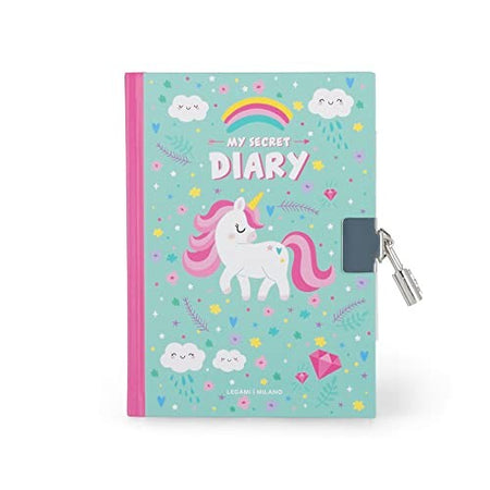 Legami,Diario segreto con Lucchetto, Tema Unicorn