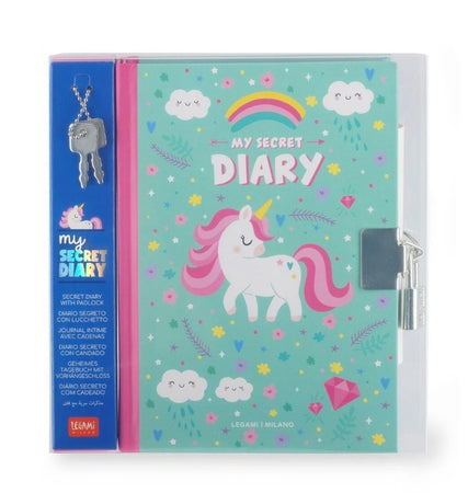 Legami,Diario segreto con Lucchetto, Tema Unicorn