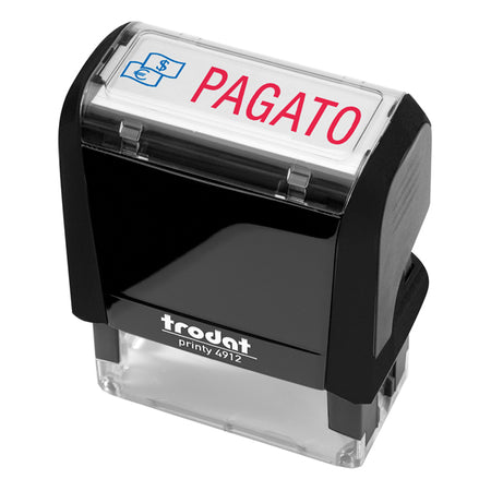 Timbro Printy 4912 Office Eco Nero 47X18Mm ''Pagato'' Trodat
