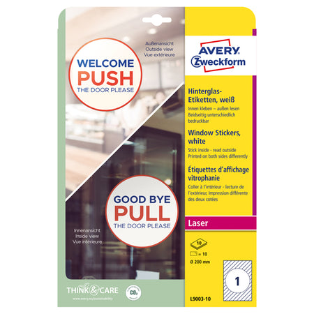 Adesivi Per Finestre In Carta Con Pellicola D200Mm 1Adesivo/Fg Laser Avery