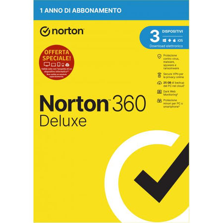 NORTON 360 DELUXE 25GB IT 1 USER 3 DEVICE 1Y ATTACH VECCHIO CODICE 21409821