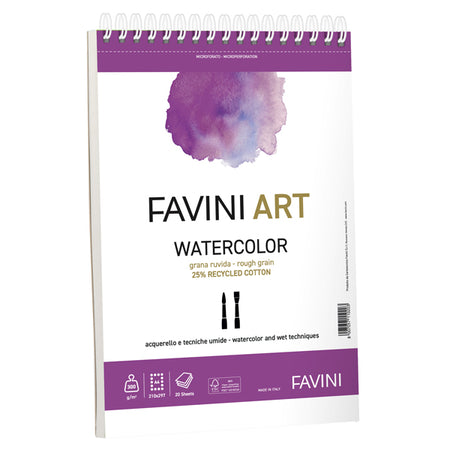 Blocco Spiralato Watercolor Favini Art 20Fg 300Gr 23X29,7Cm