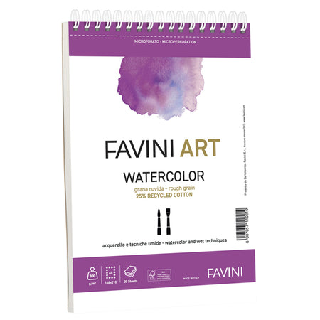 Blocco Spiralato Watercolor Favini Art 20Fg 300Gr A5