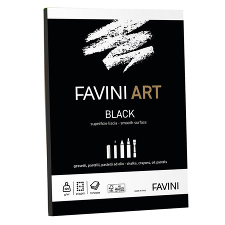 Blocco Collato Black Favini Art 10Fg 320Gr A4